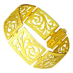 Alex Soldier Einzigartiges Gliederarmband aus 18 Karat Gold mit Ornament-Kontraststruktur