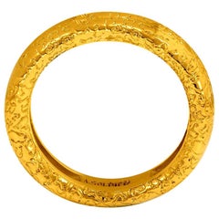 Alex Soldier 18 Karat Textured Gold Band