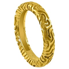 Alex Soldier 18 Karat Yellow Gold Carved Valentine Band One of a Kind