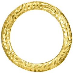 Alex Soldier 18 Karat Yellow Gold Carved Valentine Band One of a Kind