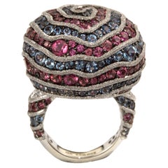 Anillo de diamantes Alex Soldier de oro blanco de 18k