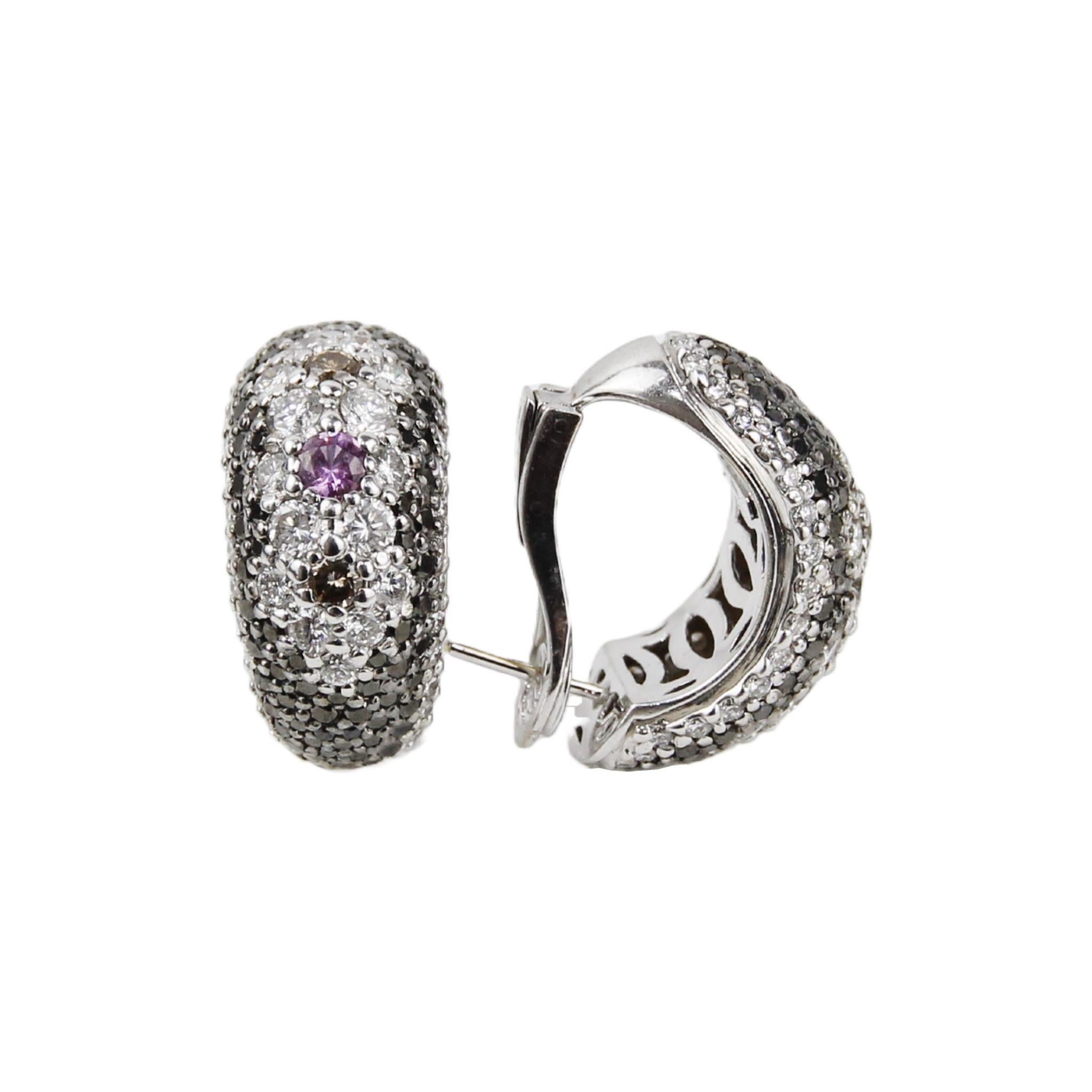Alex Soldier Diamond&Sapphire Earrings
Diamond: 6.20ctw
Black Diamond: 2.60ct
Pink Sapphire: 1.00ctw
Retail price: $30,000.00