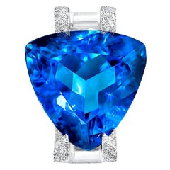 Alex Soldier Blue Topaz Tourmaline Diamond White Gold Ring One of a Kind