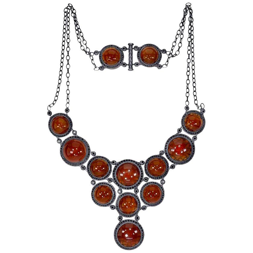 STERLING SILVER CARNELIAN JADE /& PEARL 3 SIDES FOB