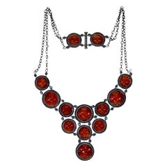 Alex Soldier Carnelian Spinel Oxidized Sterling Silver Necklace One of a Kind