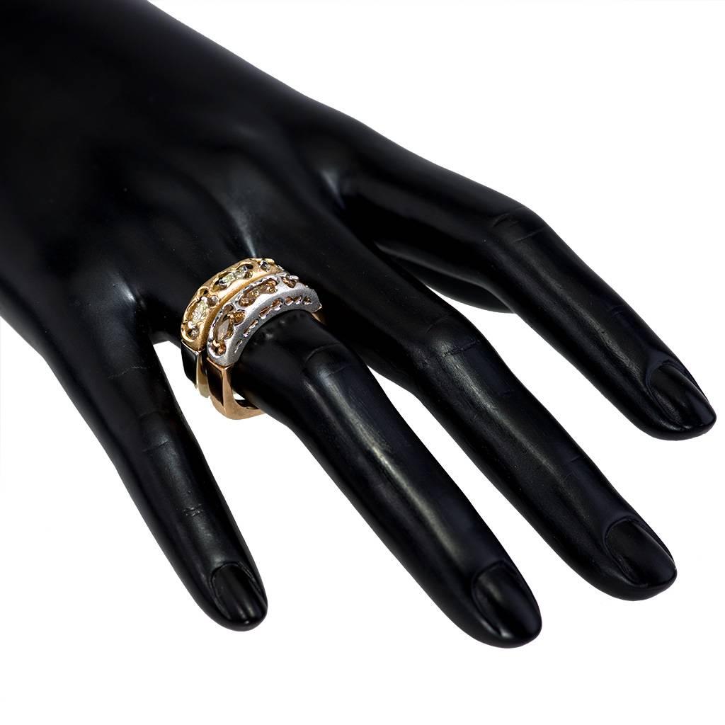 Alex Soldier Anello con diamante in oro rosa bianco fatto a mano a NYC in vendita 2