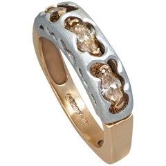 Alex Soldier Anello con diamante in oro rosa bianco fatto a mano a NYC