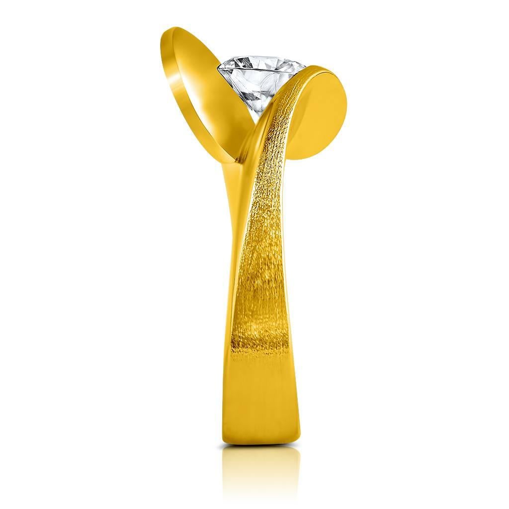 da uomo o donna Alex Soldier Dance of Life Anello di fidanzamento in oro e diamanti Made in NYC in vendita