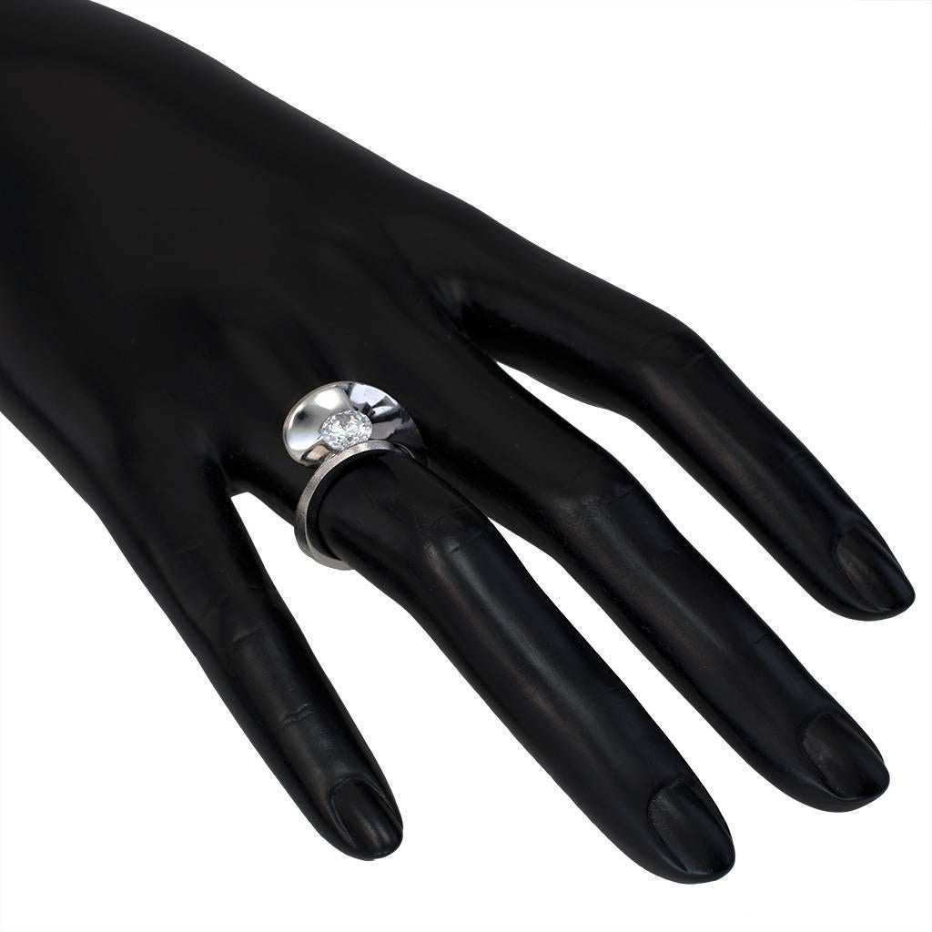 Alex Soldier Dance of Life, anello di fidanzamento in platino con diamante, realizzato a NYC in vendita 2