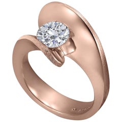 Alex Soldier Danza della Vita Anello di fidanzamento in oro rosa con diamante, unico nel suo genere