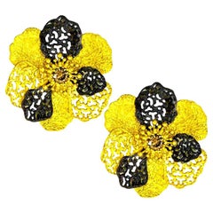 Alex Soldier Orecchini con diamante in oro 18 carati, fiore della vita e della speranza