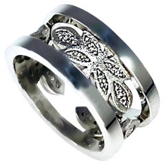 Alex Soldier Diamond 18 Karat Gold Textured Ring Band One of a Kind