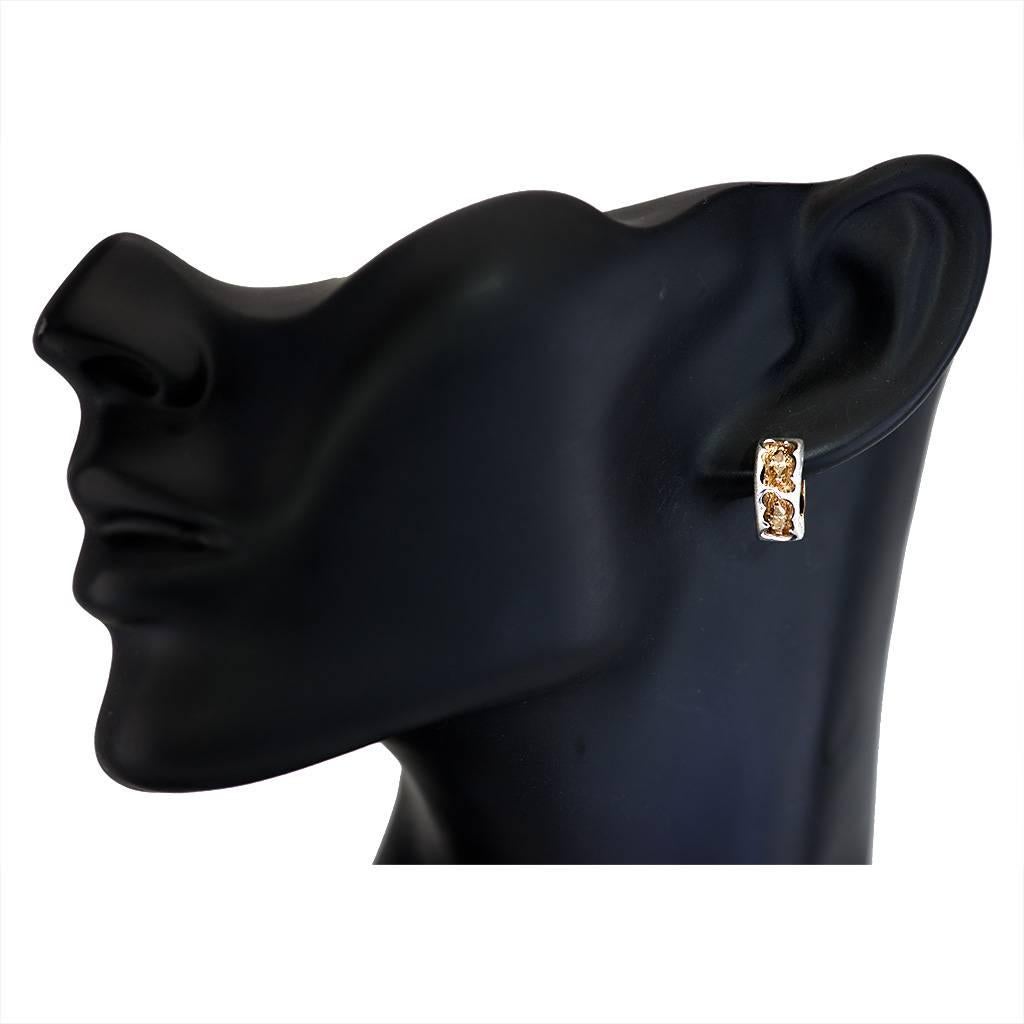 Alex Soldier Diamond 18K Gold Huggie Hoop Earrings Handmade in NYC One of a kind For Sale 1