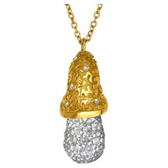 Alex Soldier Ciondolo a ghianda in oro con diamante su catena Unico nel suo genere Fatto a mano a NYC