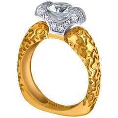 Alex Soldier Diamant Gold Verlobungs-Cocktailring Einzigartig Handgefertigt in NYC