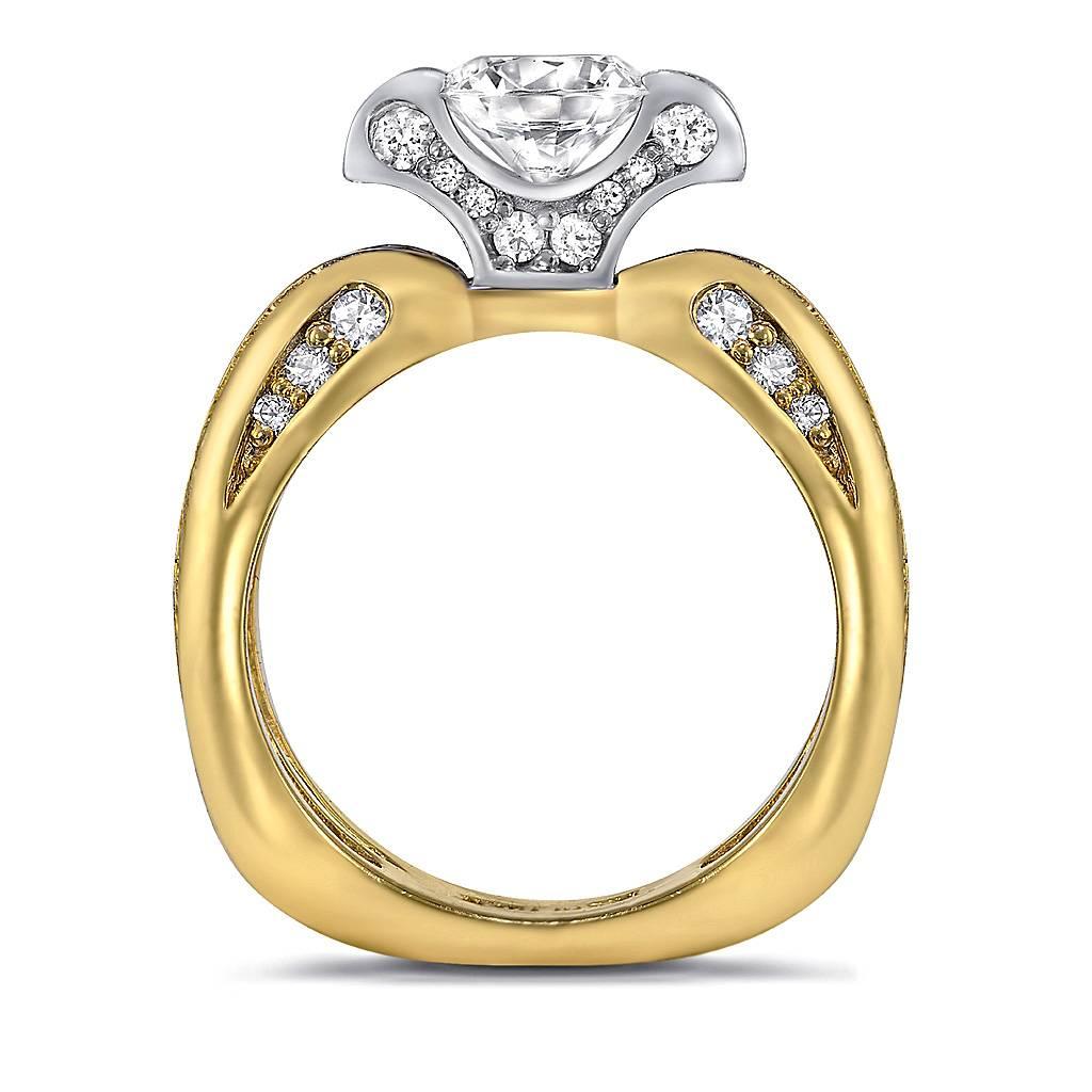 Contemporaneo Alex Soldier Anello di fidanzamento in oro con diamanti, unico nel suo genere e realizzato a NYC in vendita