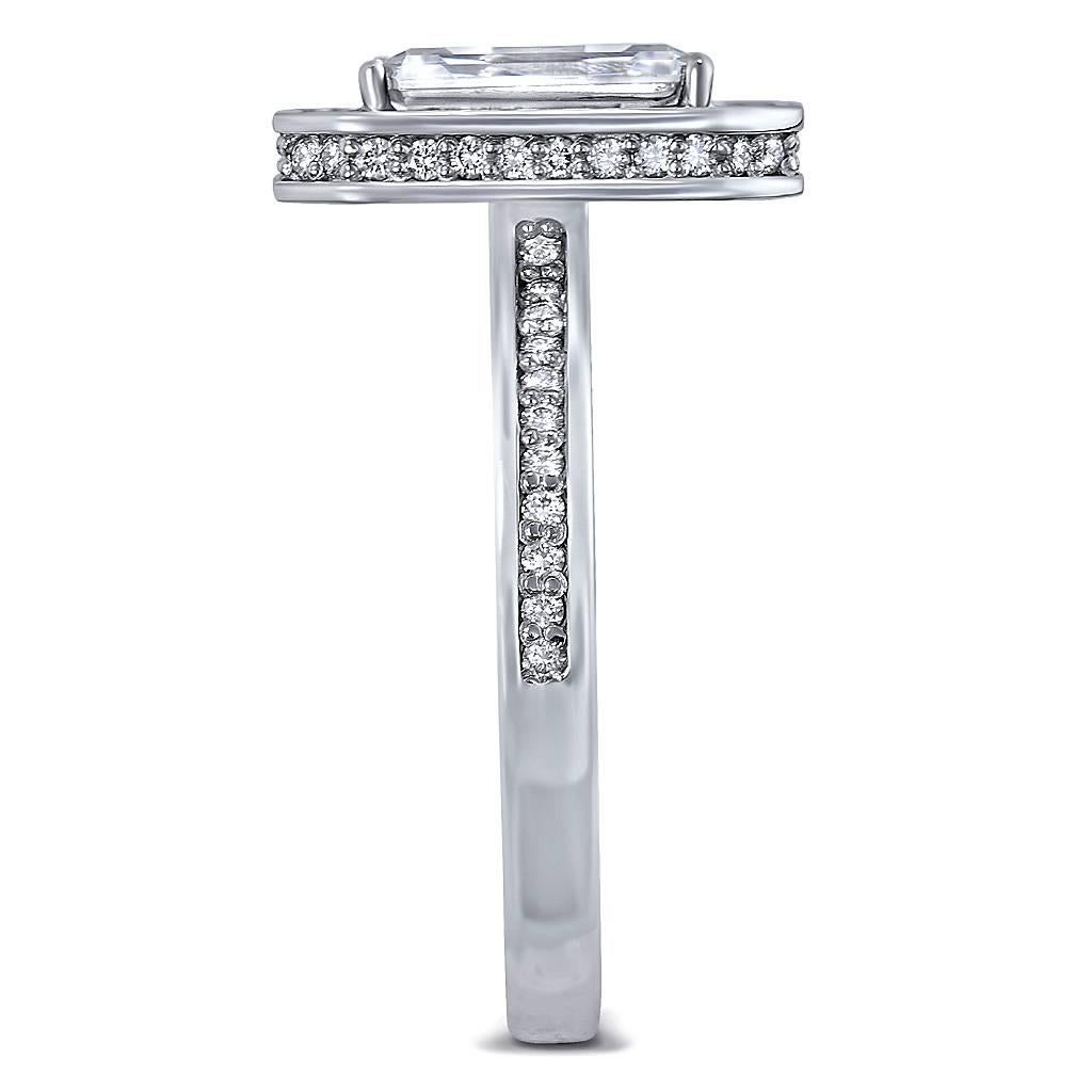 Taglio smeraldo Alex Soldier Anello di fidanzamento in oro con diamante Made in NYC in vendita