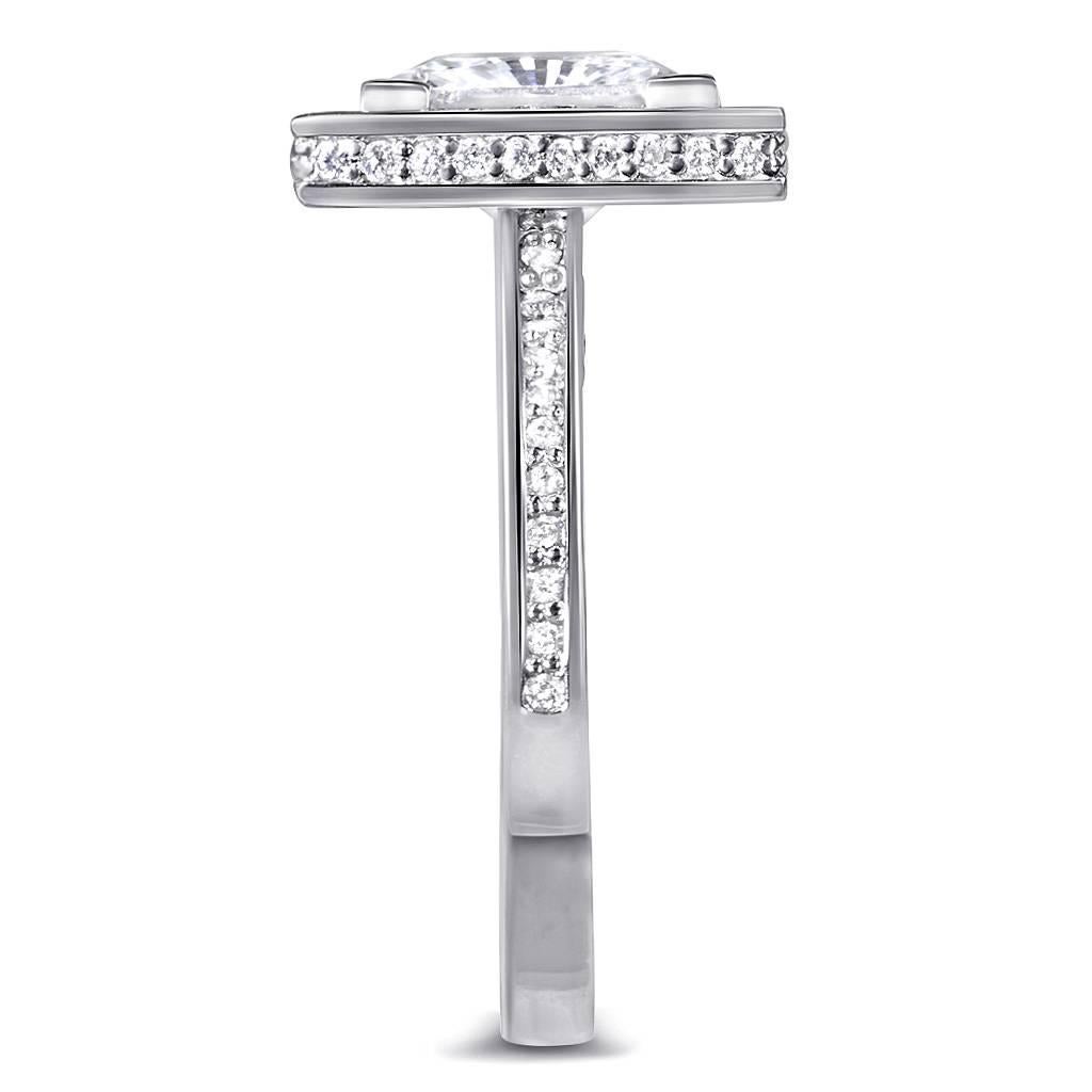Taglio rotondo Alex Soldier Anello di fidanzamento in oro con diamante Made in NYC in vendita