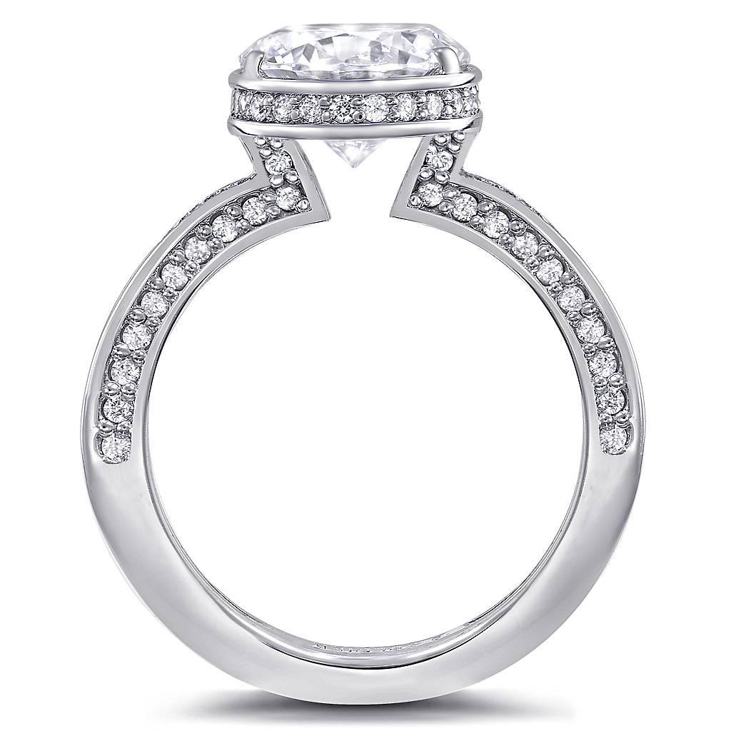 Taglio rotondo Alex Soldier Anello di fidanzamento in oro con diamante Made in NYC in vendita