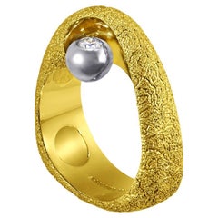 Alex Soldier Anello di arte moderna in oro con diamante Unico nel suo genere Realizzato a mano a NYC
