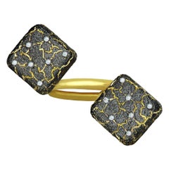 Alex Soldier Diamond Gold Mushroom Lava Textured Ring One of a Kind