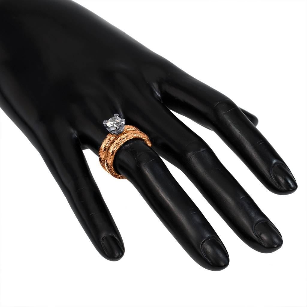 Alex Soldier Anello di fidanzamento con diamante e principessa in oro realizzato a NYC in vendita 1