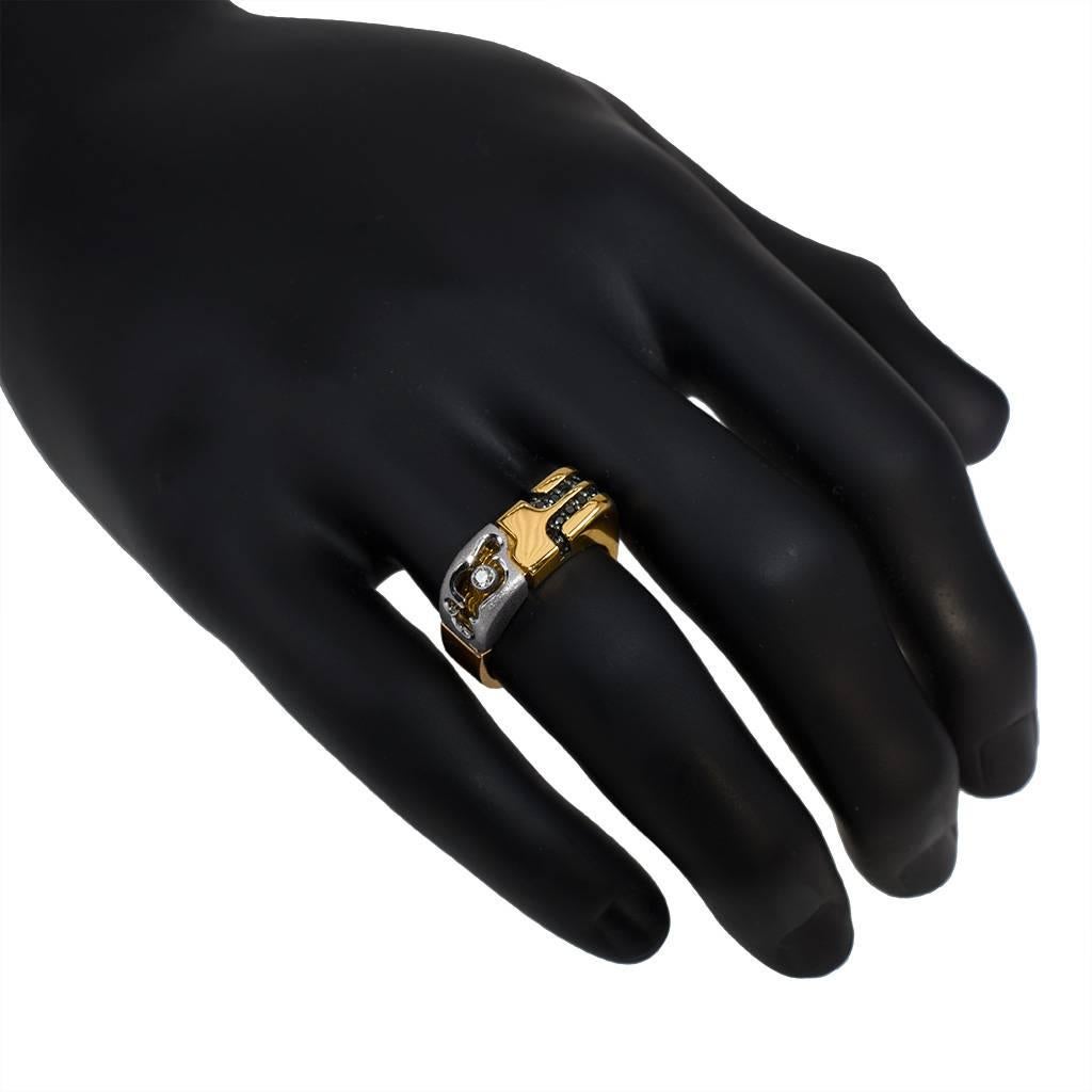 Alex Soldier Diamond Gold Ring Band One of a Kind Handmade in NYC (Bague en or avec diamant unique) en vente 2
