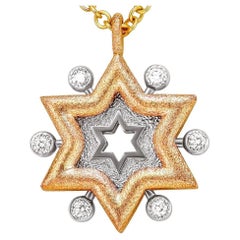 Alex Soldier Collana con ciondolo a stella in oro con diamanti, unica nel suo genere