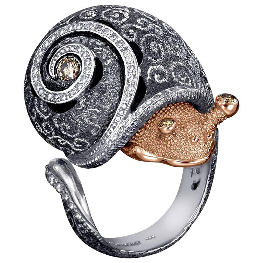 Alex Soldier Diamond Gold Sterling Silver Codi the Snail Ring