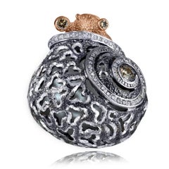 Alex Soldier Diamond Gold Sterling Silver Textured Signature Codi the Snail Ring