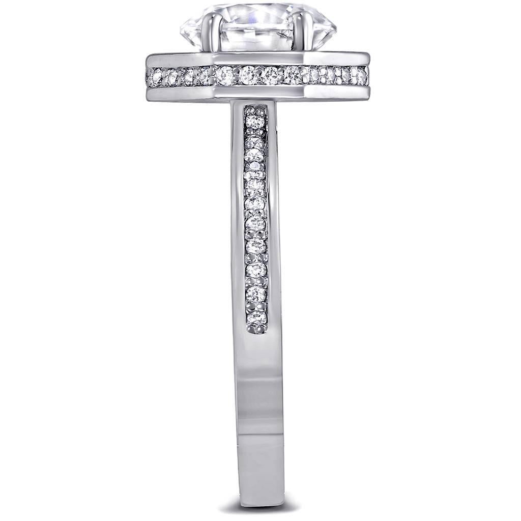 Taglio rotondo Alex Soldier Anello di fidanzamento con diamante in oro Made in NYC in vendita