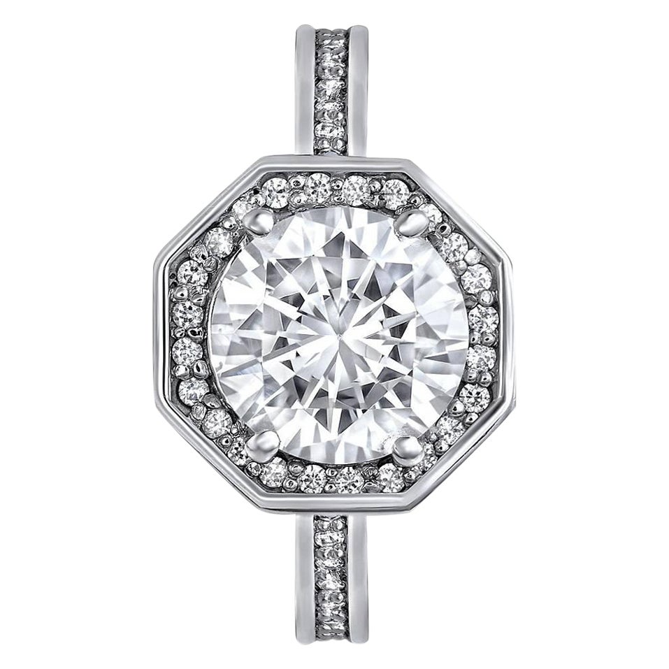 Alex Soldier Anello di fidanzamento con diamante in oro Made in NYC in vendita