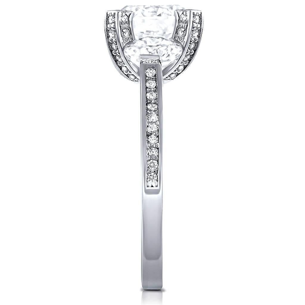 Alex Soldier Anello di fidanzamento a tre pietre in platino con diamante, unico nel suo genere In condizioni Nuovo in vendita a New York, NY