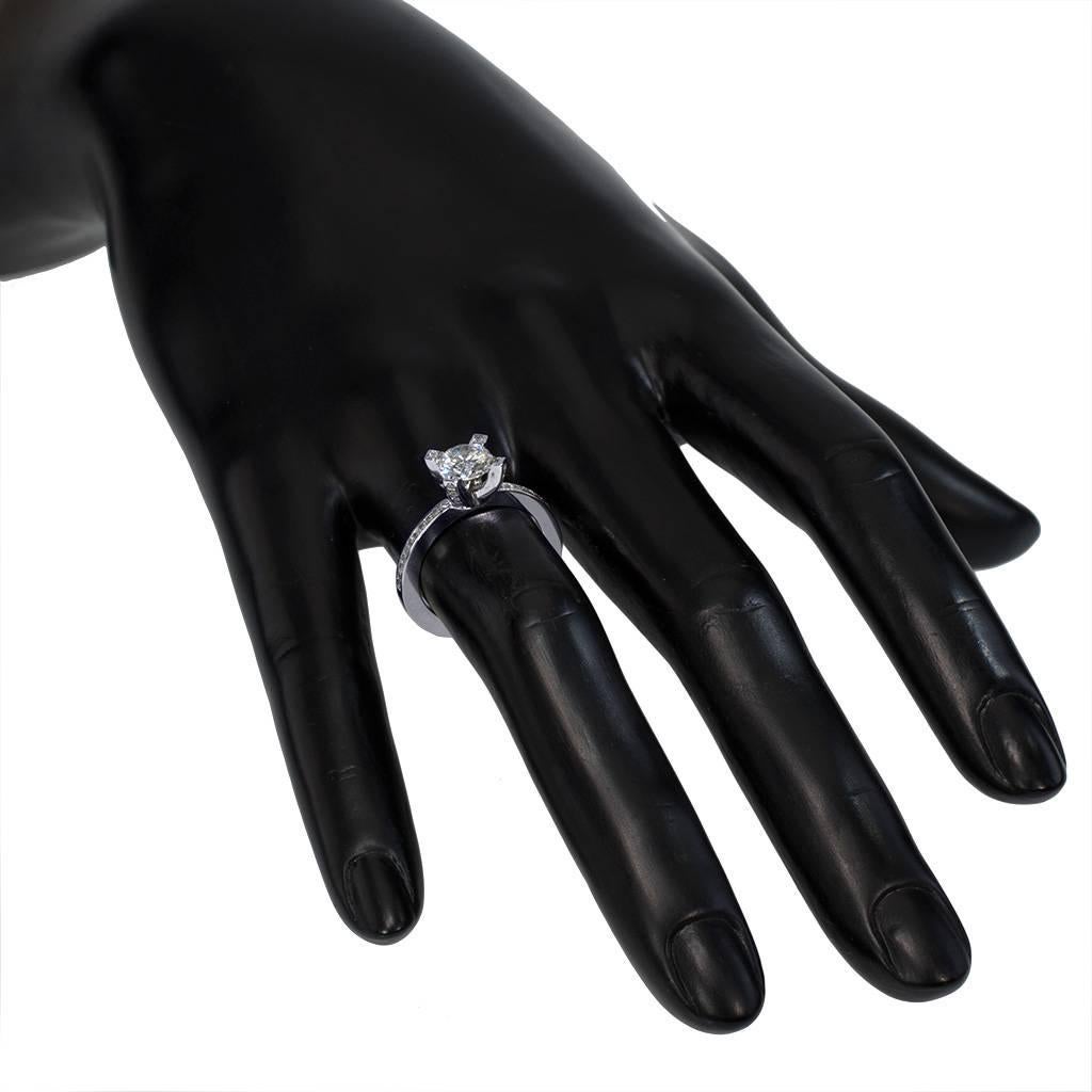 da uomo o donna Alex Soldier Anello di fidanzamento in oro bianco Princess Diamond Cocktail Ring Made in NYC in vendita