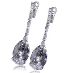 Alex Soldier Diamond Quartz Gold Swan Earrings as seen on Scarlett Johansson