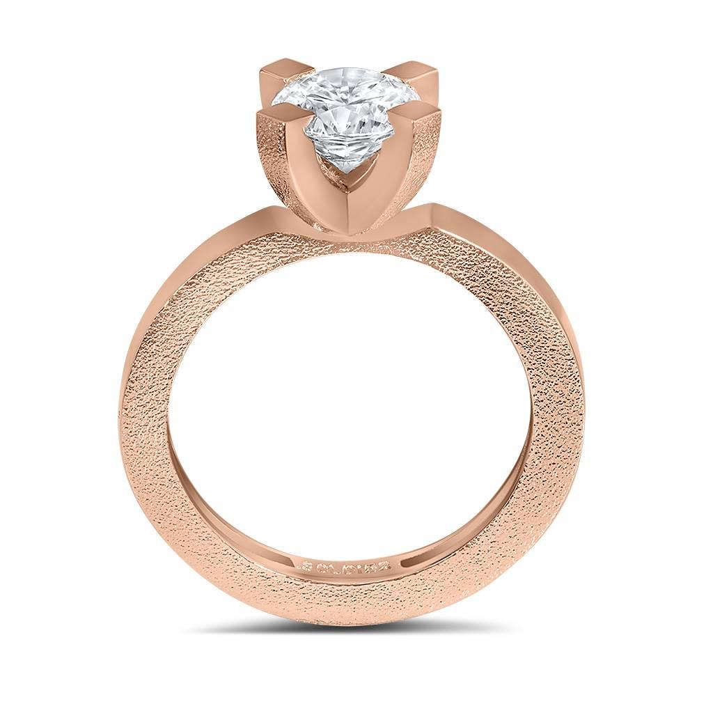 Anillo de compromiso de oro rosa con diamantes Alex Soldier Contemporáneo en venta