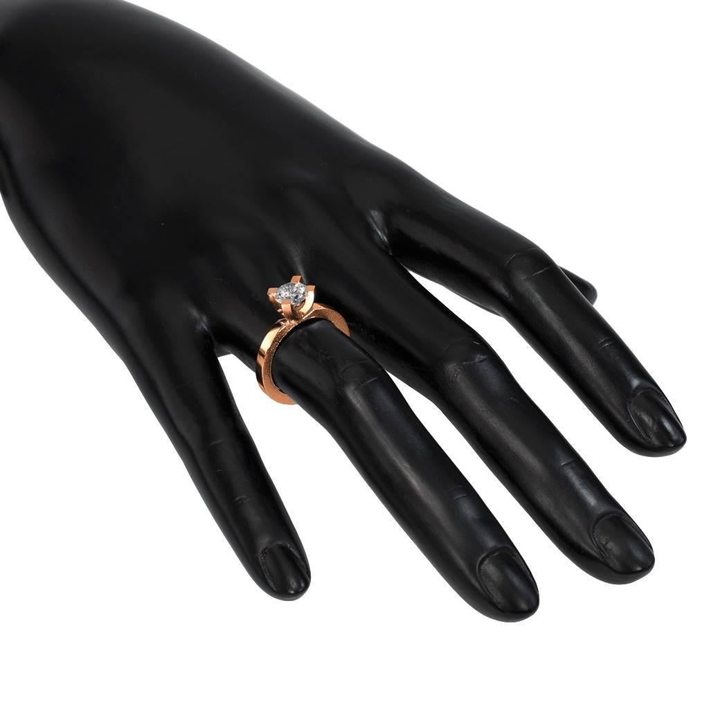 Femenino o masculino Anillo de compromiso de oro rosa con diamantes Alex Soldier en venta