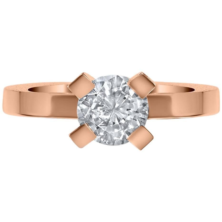 Anillo de compromiso de oro rosa con diamantes Alex Soldier