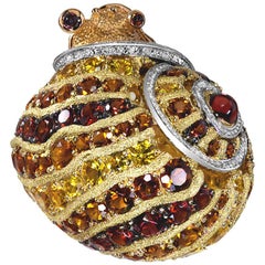 Alex Soldier Diamond Sapphire Ruby Garnet Citrine Sunny the Snail Ring