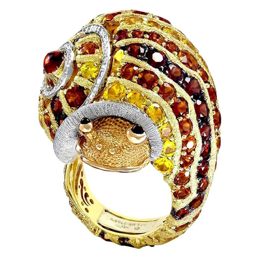 Bague Alex Soldier Diamond Sapphire Ruby Garnet Citrine Sunny the Snail