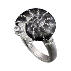 Alex Soldier Diamond Sterling Silver Little Snail Ring