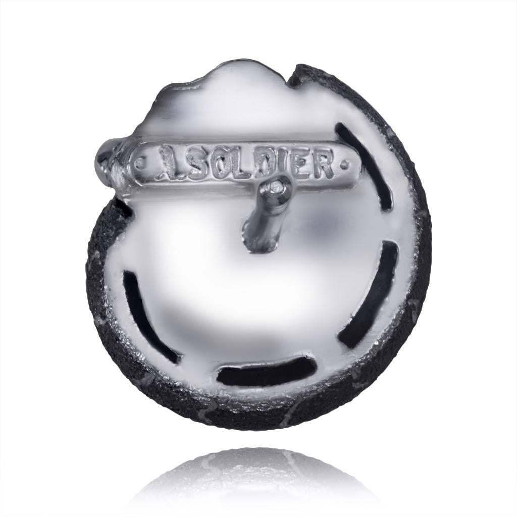 Contemporaneo Alex Soldier Diamond - Orecchini a chiocciola in argento 925 con texture in vendita