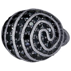 Alex Soldier Diamond Textured Gold Swirl Ring One of a Kind
