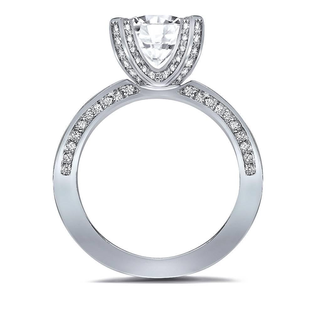Contemporain Alex Diamond Diamond White Gold Princess Engagement Ring Made In NYC (Bague de fiançailles princesse en or blanc) en vente