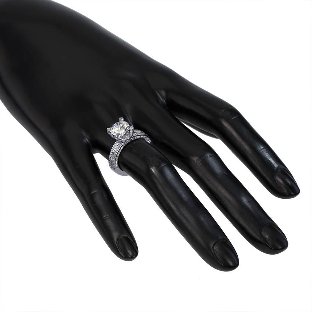 Alex Diamond Diamond White Gold Princess Engagement Ring Made In NYC (Bague de fiançailles princesse en or blanc) en vente 1