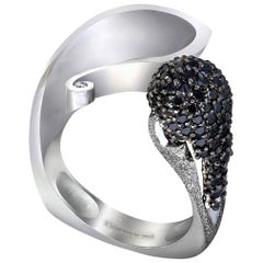 Alex Soldier Diamond White Gold Textured Crossover Ring One of a Kind Alex Soldier Diamond White Gold Textured Crossover Ring One of a Kind