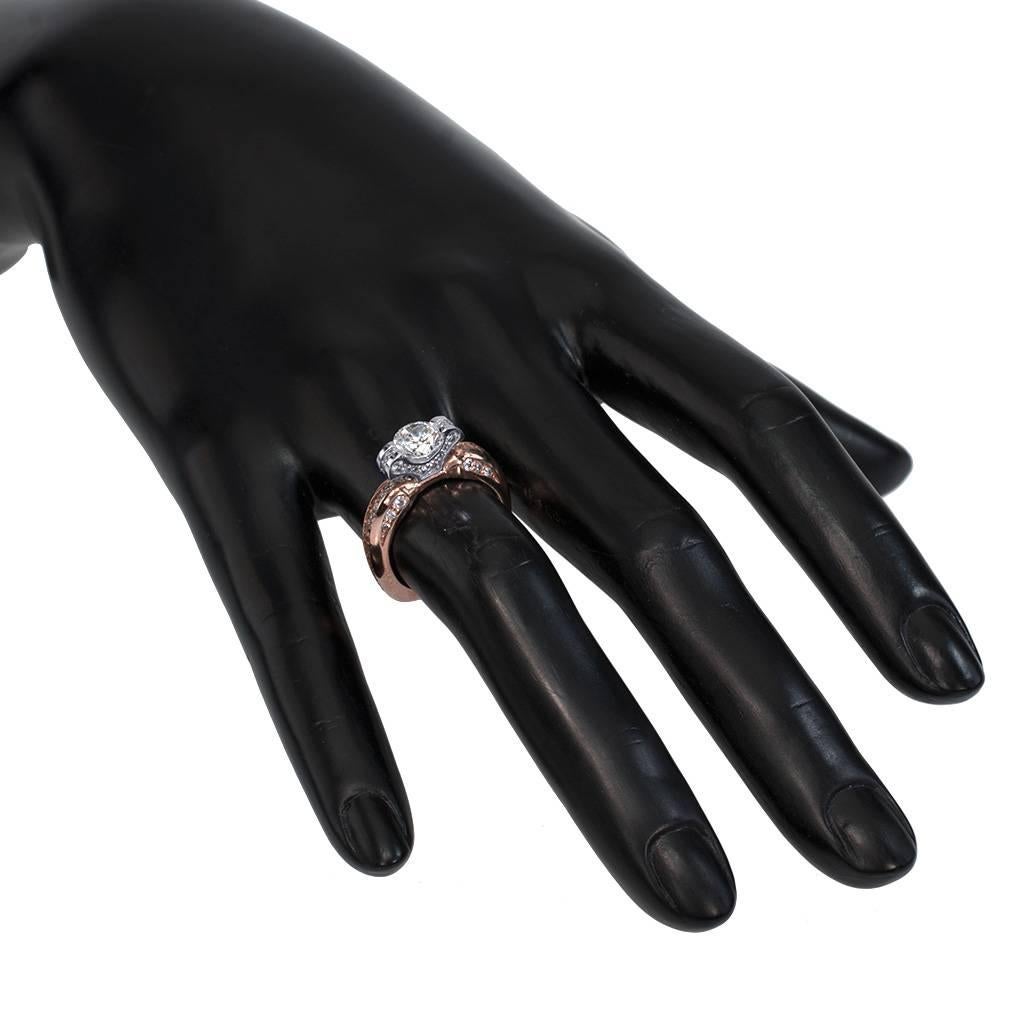 da uomo o donna Alex Soldier Anello di fidanzamento con diamante in oro rosa bianco Made in NY in vendita