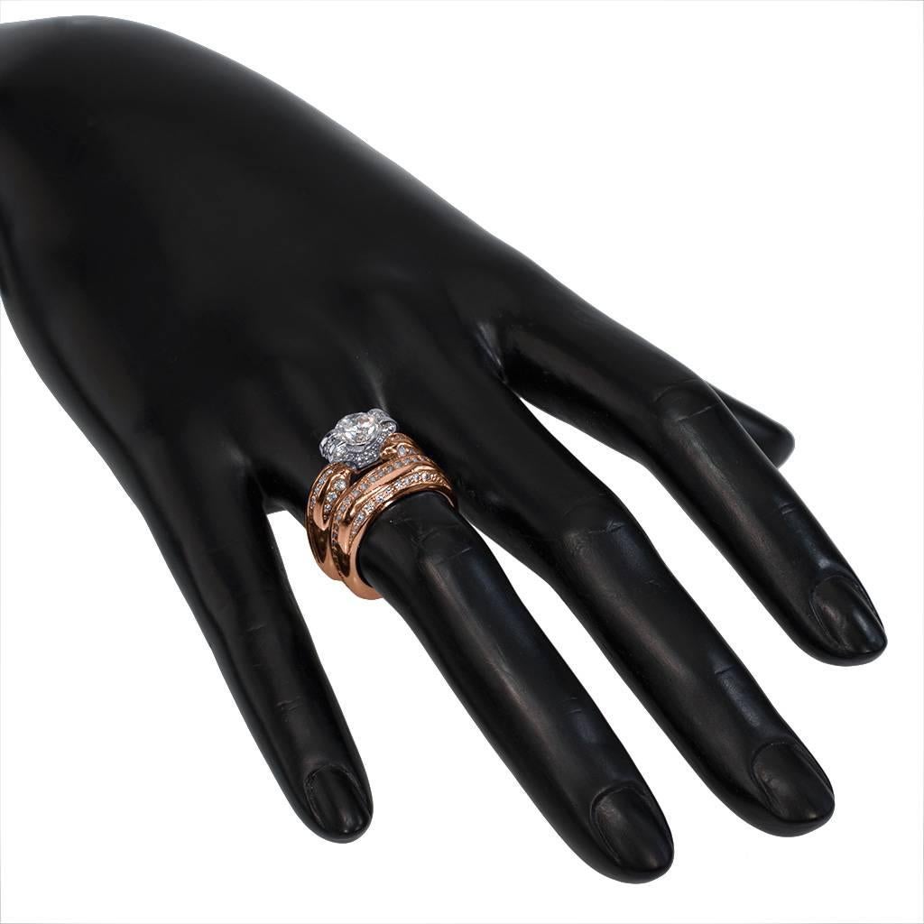 Alex Soldier Anello di fidanzamento con diamante in oro rosa bianco Made in NY in vendita 1