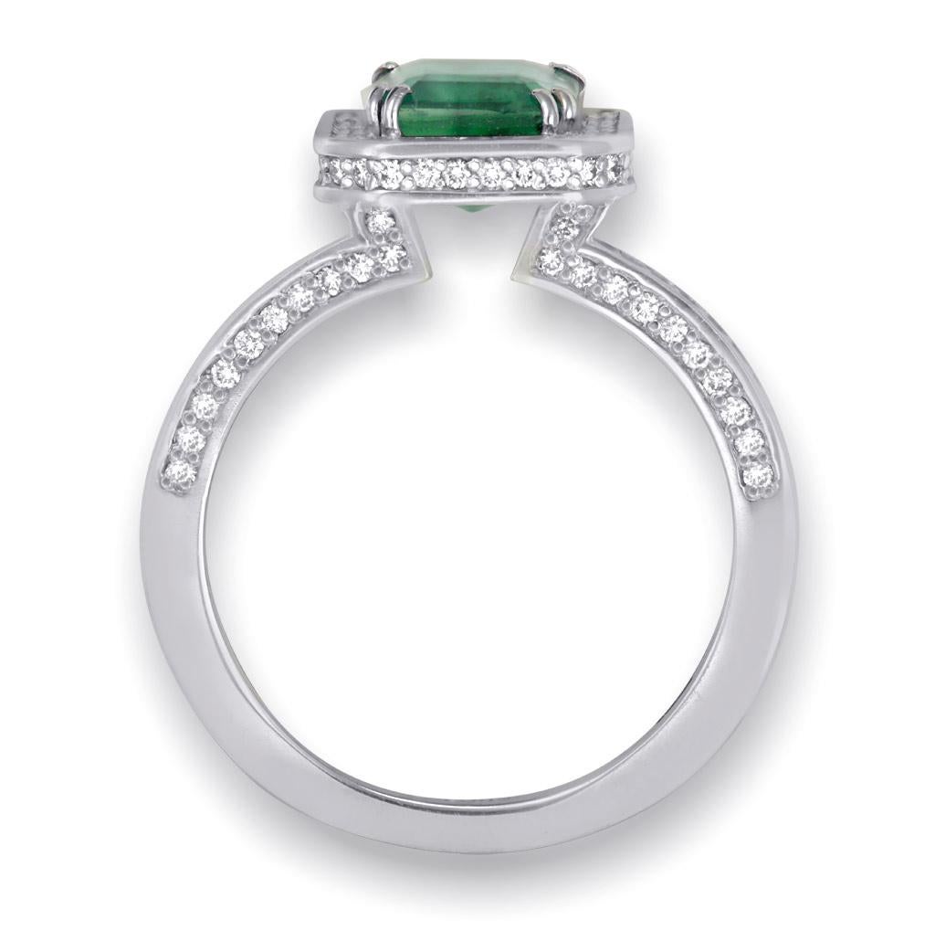 Alex Soldier Emerald Diamond 18 Karat Gold Cocktail Ring One of a Kind In New Condition In New York, NY