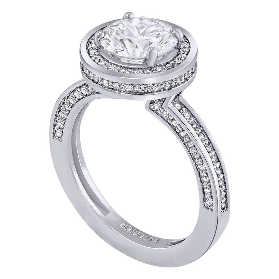 Alex Soldier Anello di fidanzamento con diamante "Eternal Love" in oro bianco unico nel suo genere